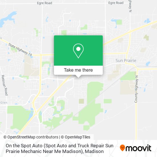 On the Spot Auto (Spot Auto and Truck Repair Sun Prairie Mechanic Near Me Madison) map