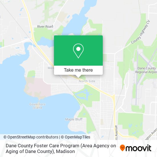 Mapa de Dane County Foster Care Program (Area Agency on Aging of Dane County)