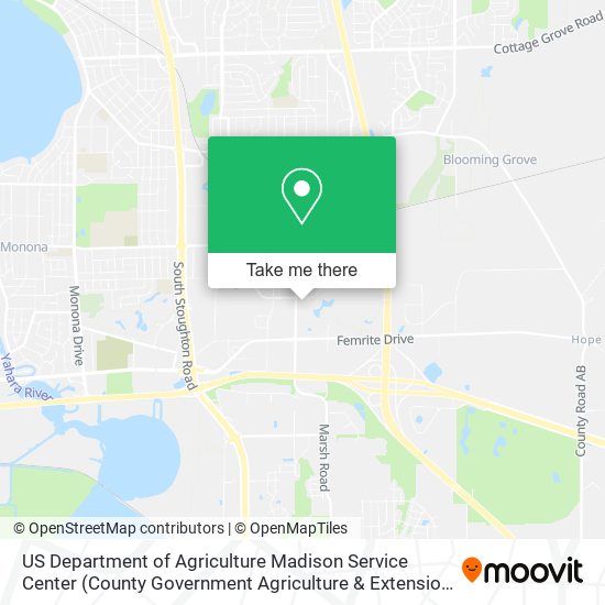 US Department of Agriculture Madison Service Center map