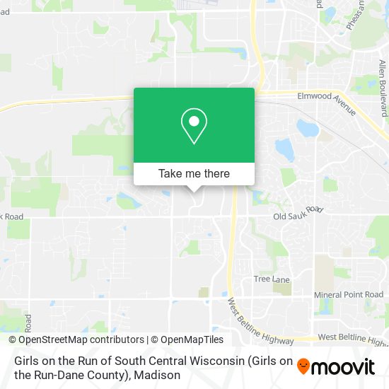 Girls on the Run of South Central Wisconsin (Girls on the Run-Dane County) map