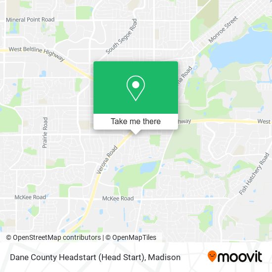 Dane County Headstart (Head Start) map