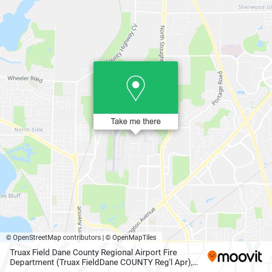 Truax Field Dane County Regional Airport Fire Department (Truax FieldDane COUNTY Reg'l Apr) map