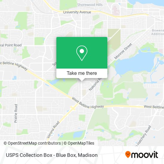 USPS Collection Box - Blue Box map