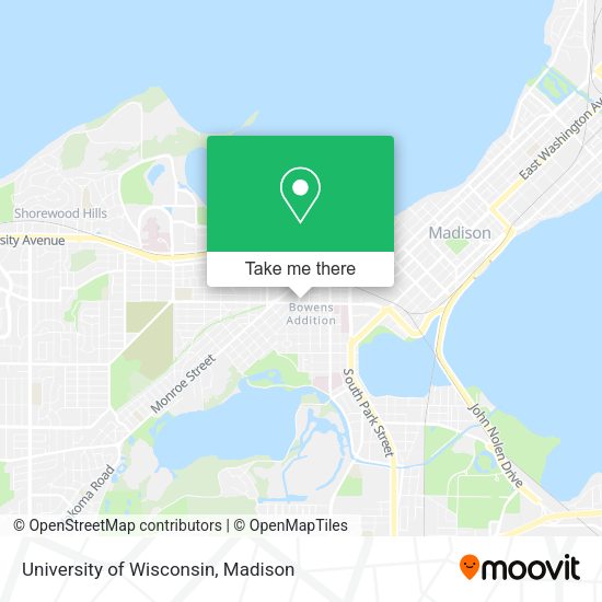 University of Wisconsin map