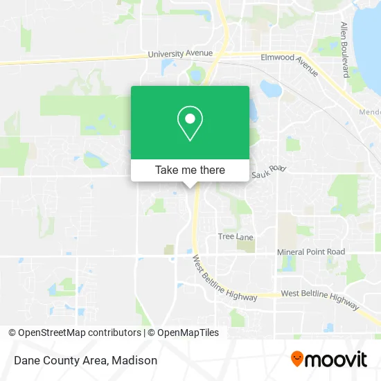 Dane County Area map