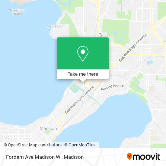 Fordem Ave Madison Wi map