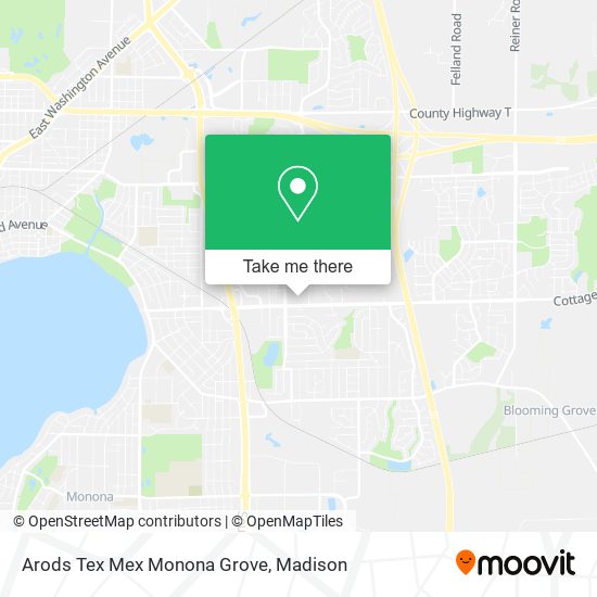 Arods Tex Mex Monona Grove map