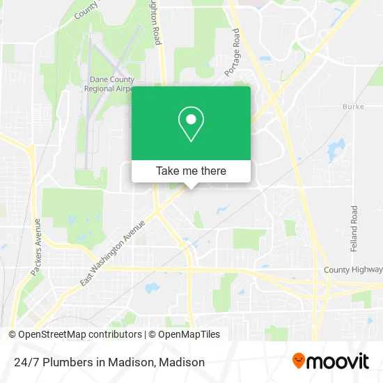 24/7 Plumbers in Madison map