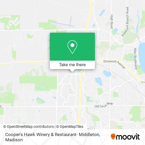 Mapa de Cooper's Hawk Winery & Restaurant- Middleton