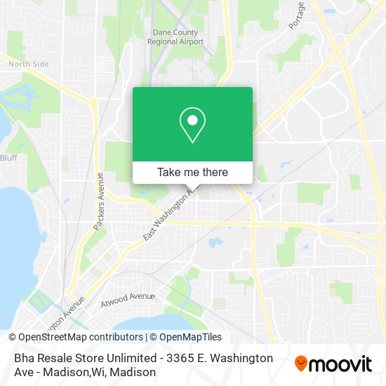 Bha Resale Store Unlimited - 3365 E. Washington Ave - Madison,Wi map