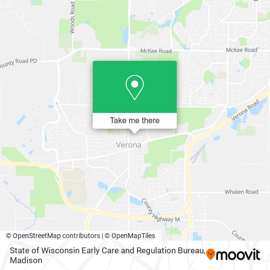 State of Wisconsin Early Care and Regulation Bureau map