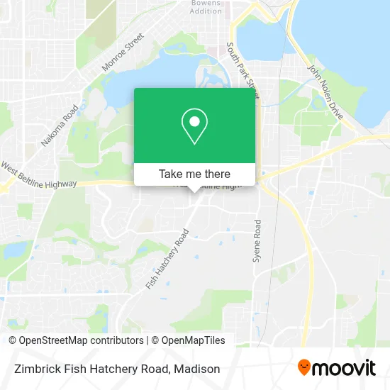 Zimbrick Fish Hatchery Road map
