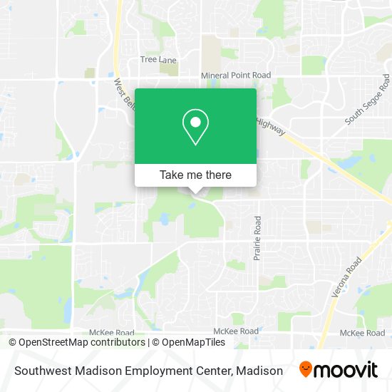 Southwest Madison Employment Center map