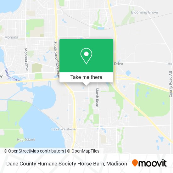 Mapa de Dane County Humane Society Horse Barn