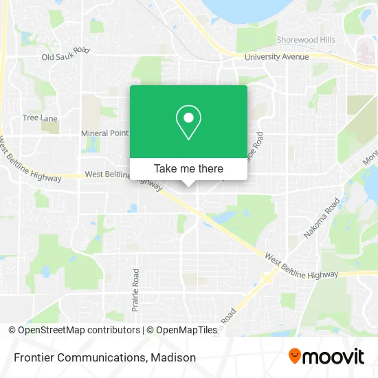 Mapa de Frontier Communications