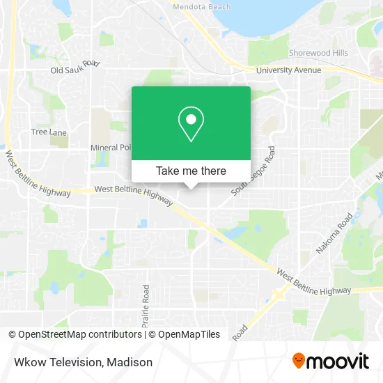 Mapa de Wkow Television