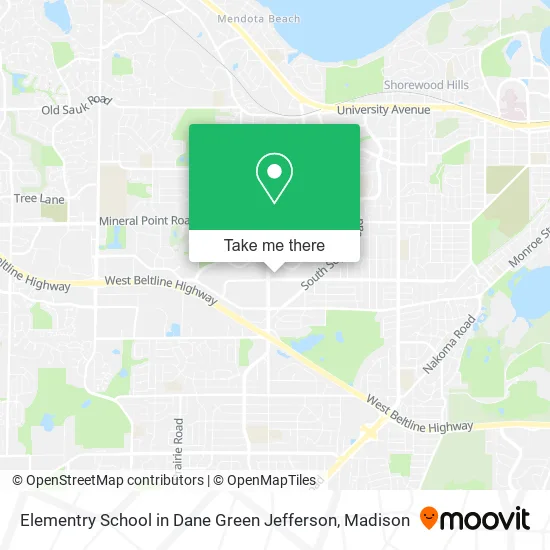 Elementry School in Dane Green Jefferson map