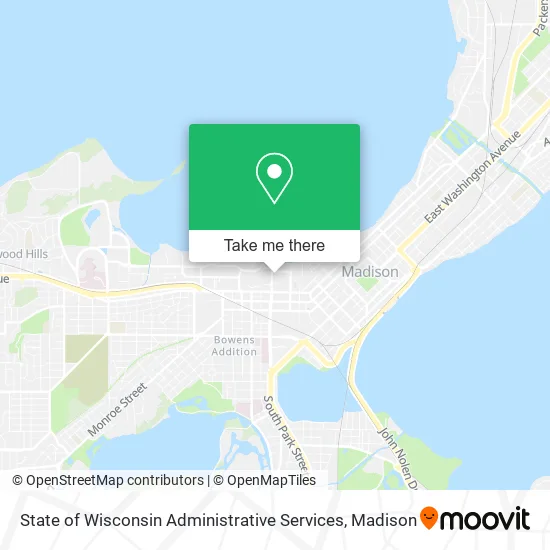 State of Wisconsin Administrative Services map