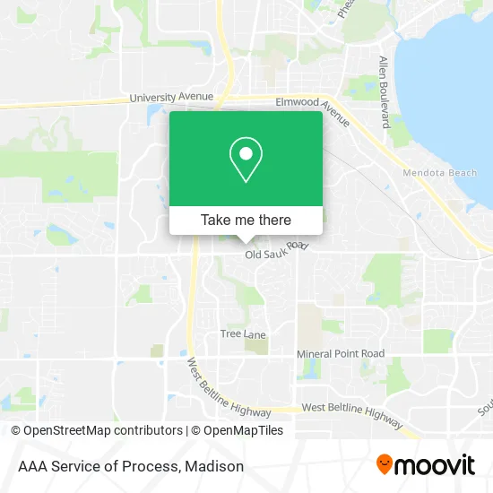 AAA Service of Process map