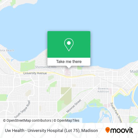 Uw Health - University Hospital (Lot 75) map