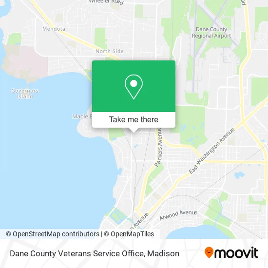 Dane County Veterans Service Office map
