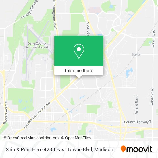 Mapa de Ship & Print Here 4230 East Towne Blvd