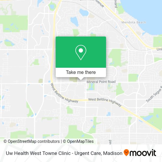 Uw Health West Towne Clinic - Urgent Care map