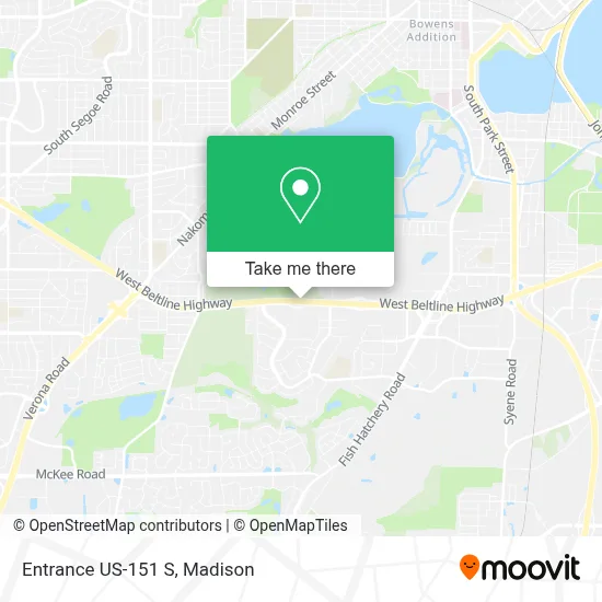 Entrance US-151 S map