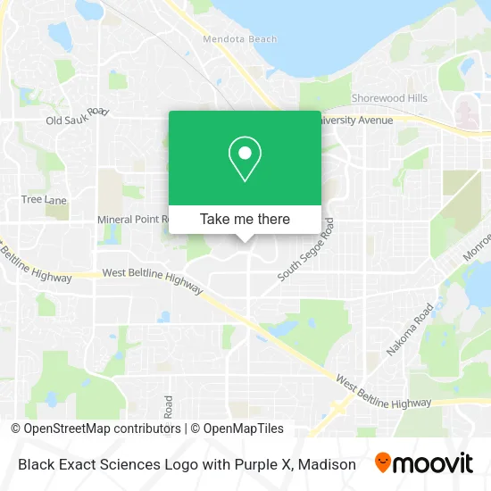 Black Exact Sciences Logo with Purple X map