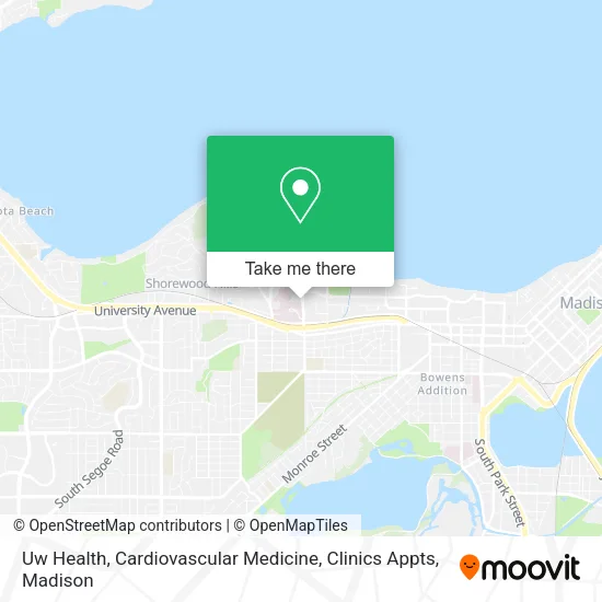 Mapa de Uw Health, Cardiovascular Medicine, Clinics Appts