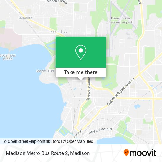 Mapa de Madison Metro Bus Route 2
