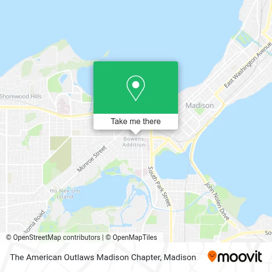 The American Outlaws Madison Chapter map