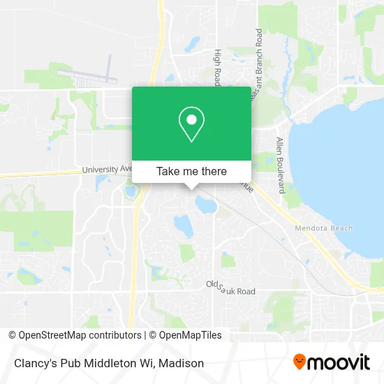 Clancy's Pub Middleton Wi map