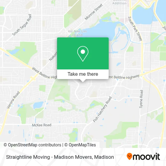 Straightline Moving - Madison Movers map