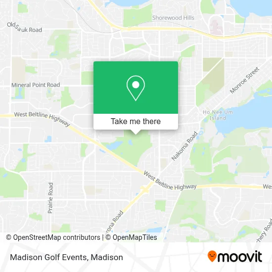 Madison Golf Events map