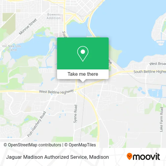 Jaguar Madison Authorized Service map