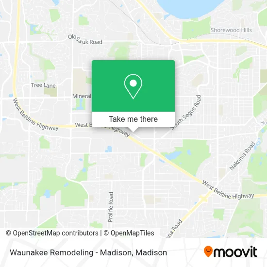 Waunakee Remodeling - Madison map