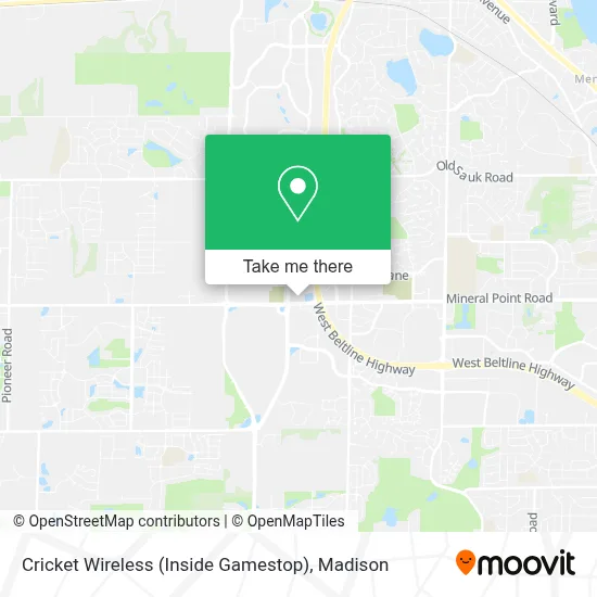 Cricket Wireless (Inside Gamestop) map