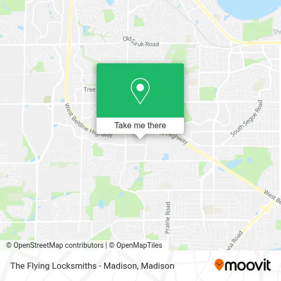 The Flying Locksmiths - Madison map