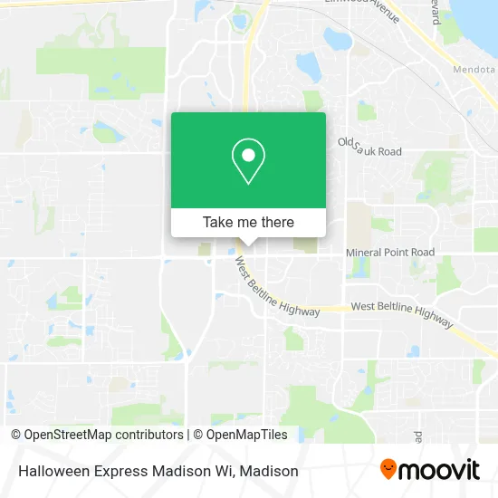 Halloween Express Madison Wi map