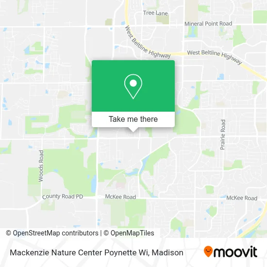 Mackenzie Nature Center Poynette Wi map