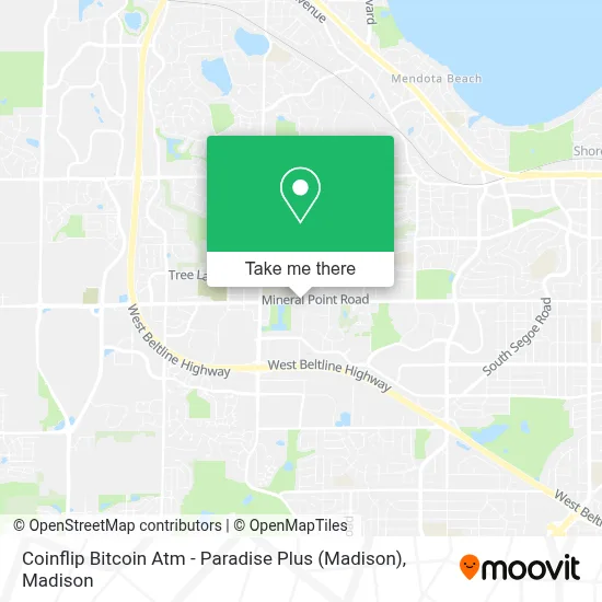 Coinflip Bitcoin Atm - Paradise Plus (Madison) map