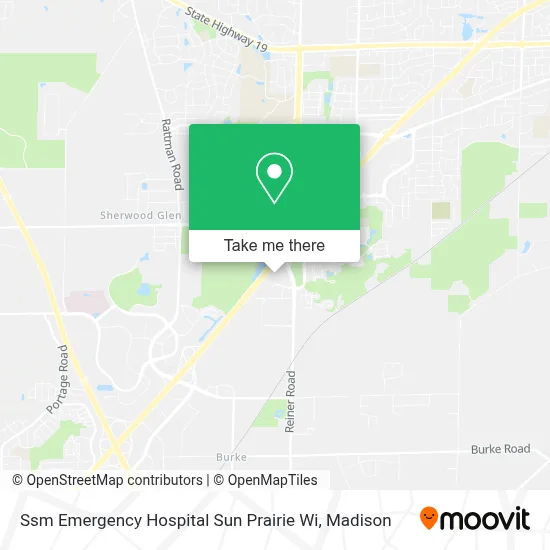 Ssm Emergency Hospital Sun Prairie Wi map