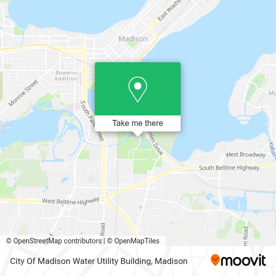 City Of Madison Water Utility Building map