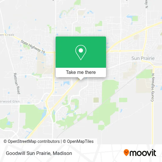 Goodwill Sun Prairie map