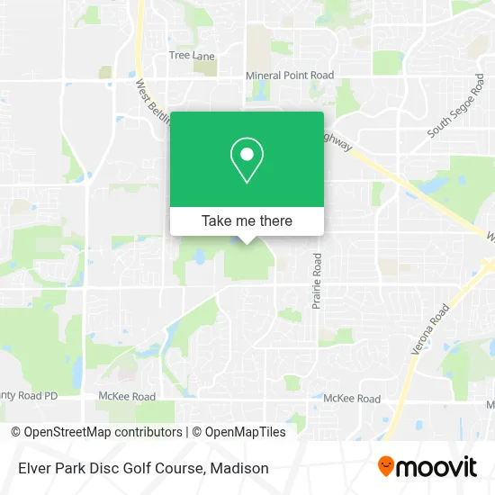 Elver Park Disc Golf Course map
