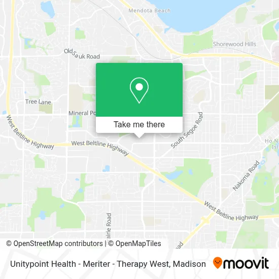 Unitypoint Health - Meriter - Therapy West map