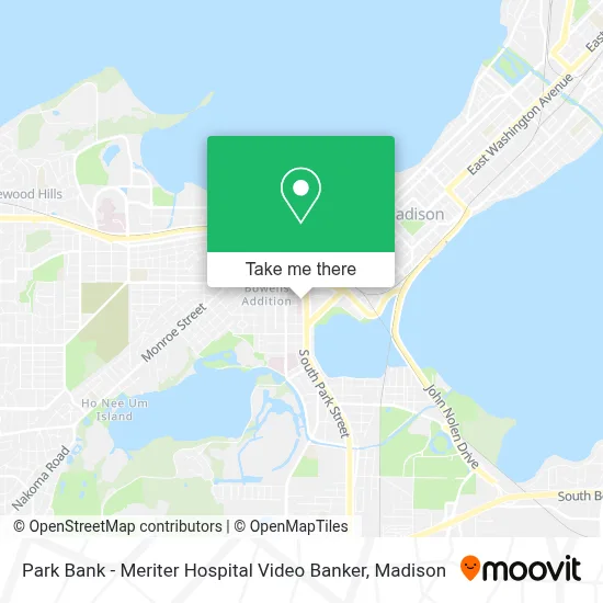 Park Bank - Meriter Hospital Video Banker map