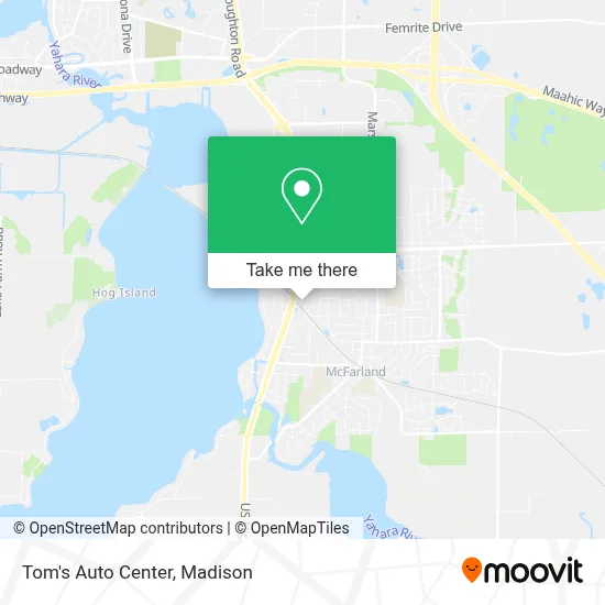 Tom's Auto Center map
