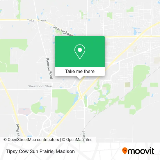 Tipsy Cow Sun Prairie map